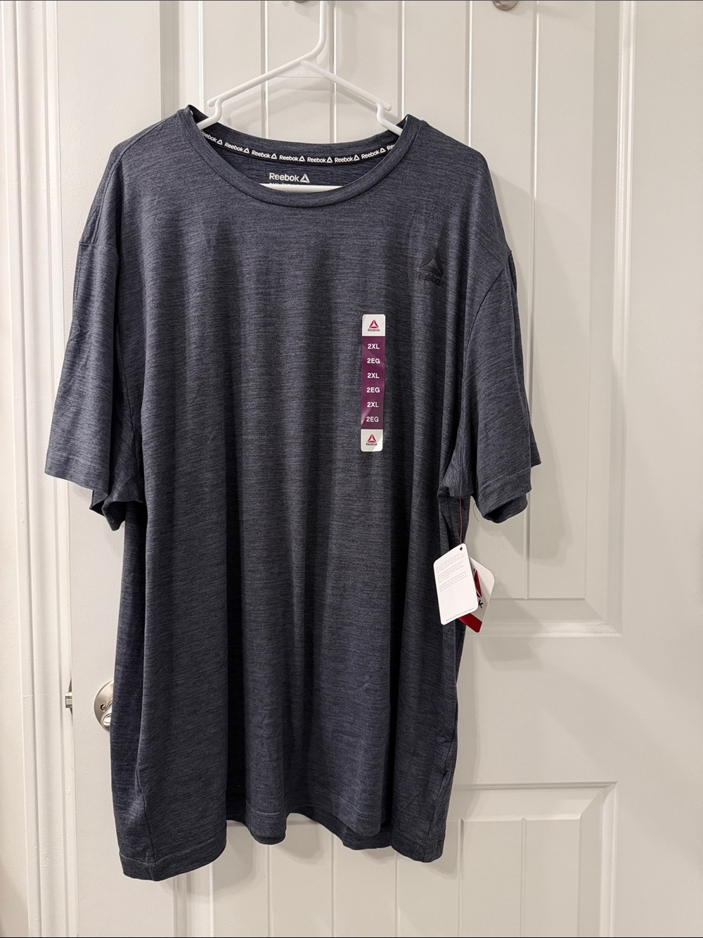 NWT XXL Reebok Men's Dark Heather Gray Short Sleeve Performance Tee